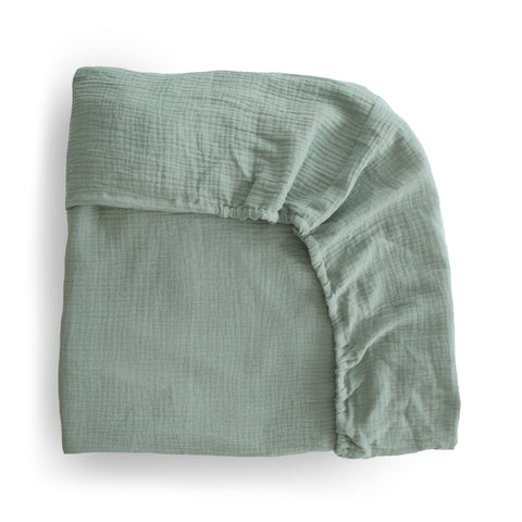 Mushie Crib/Bassinet Sheet - Roman Green