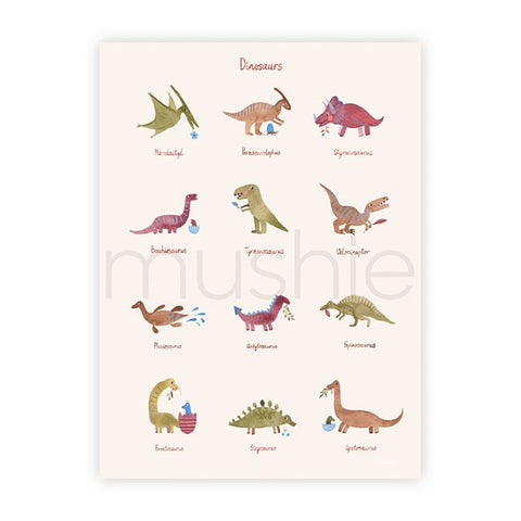 Mushie Dinosaur Poster