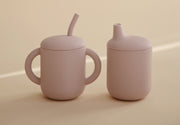 Silicone Training Cup & Straw Soft Lilac