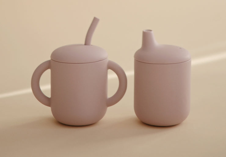 Silicone Training Cup & Straw Soft Lilac