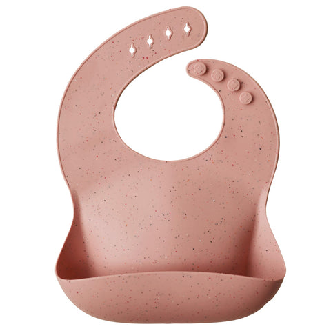 Silicone Baby Bib - Peach Terrazzo