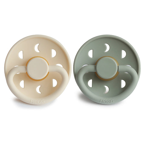 Moon Phase Pacifier Cream/Sage Natural Rubber