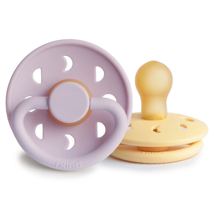 Moon Phase Pacifier  Pale Daffodil/Soft Lilac Natural Rubber